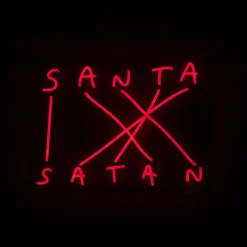 LED-koristeseinävalaisin Santa-Satan, punainen