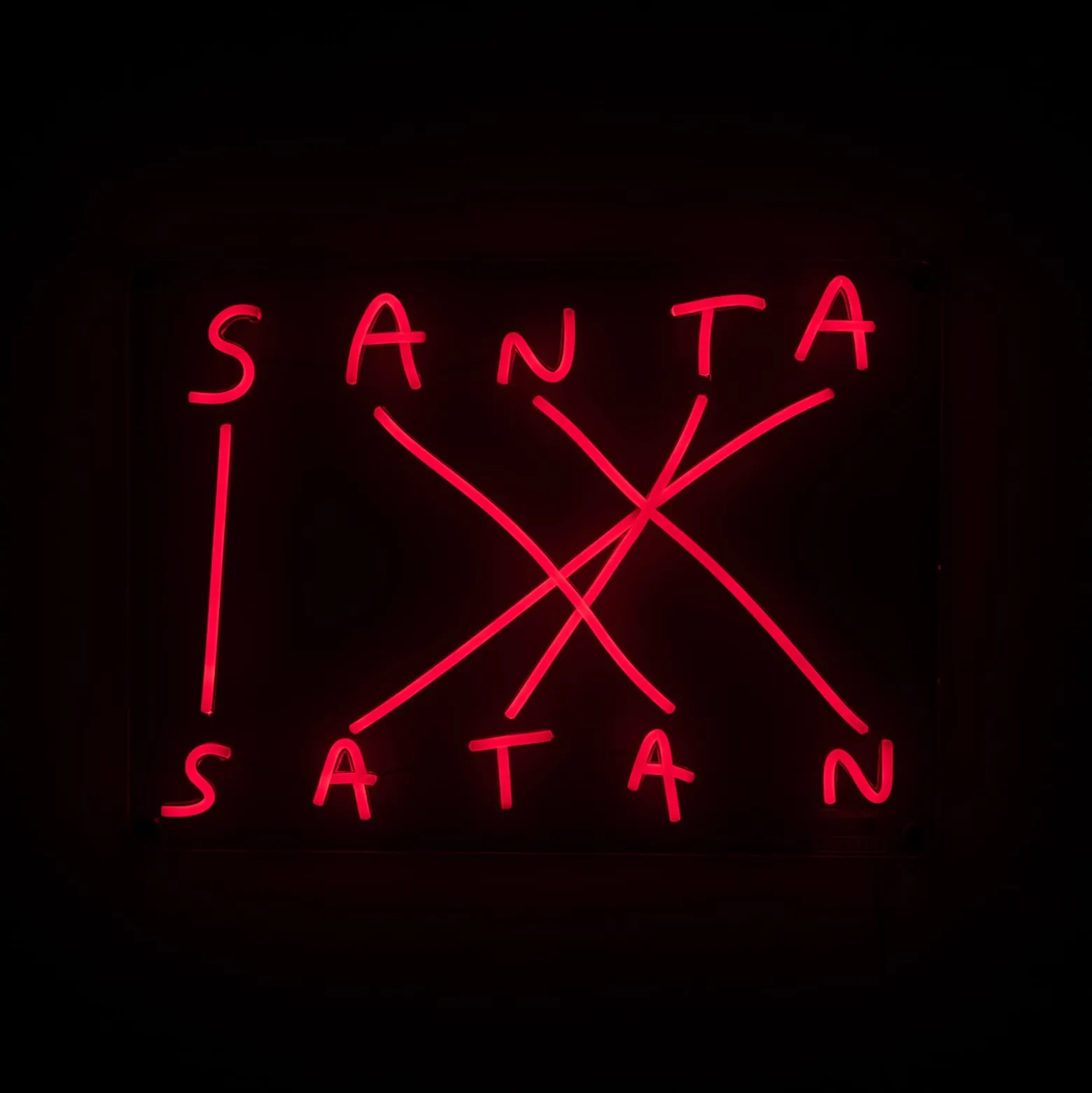 LED-koristeseinävalaisin Santa-Satan, punainen