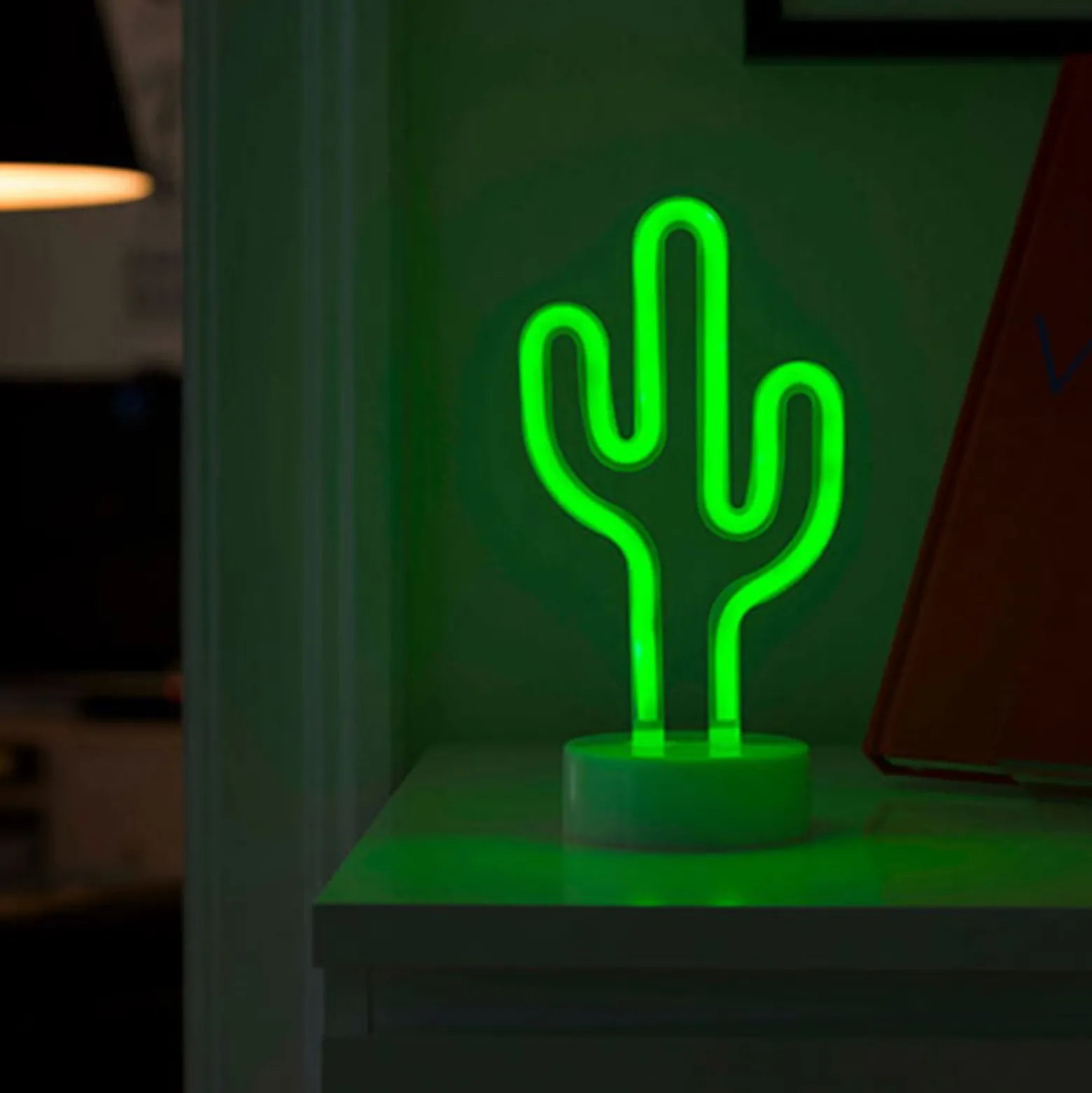 LED-koristevalaisin Kaktus, paristokäyttöinen