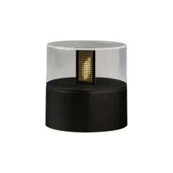 LED-koristevalaisin liekkiefektillä, musta jalusta