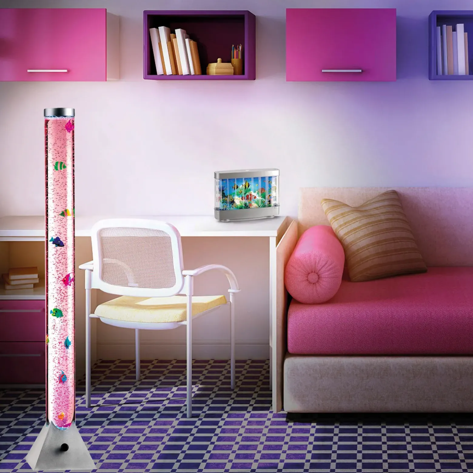 LED-koristevesipylväs Ava, Kalat, korkeus 120 cm