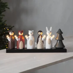 LED-kynttelikkö Forest Friends, 5-lamppuinen