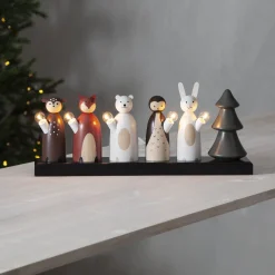 LED-kynttelikkö Forest Friends, 5-lamppuinen