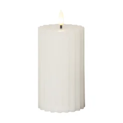 LED-kynttilä Flame Stripe valkoinen 15 cm aito vaha paristokäyttöinen