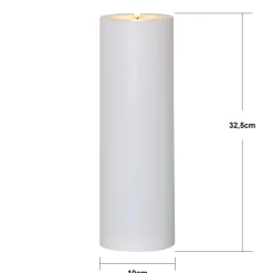 LED-kynttilä Flamme Rak 32,5 cm valkoinen muovi paristokäyttöinen