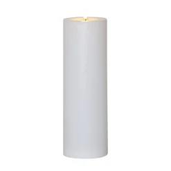 LED-kynttilä Flamme Rak 32,5 cm valkoinen muovi paristokäyttöinen