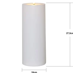 LED-kynttilä Flamme Rak 27,5 cm valkoinen muovi paristokäyttöinen