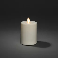 LED-kynttilä IP44 kermanvalkoinen sileä Korkeus 13cm
