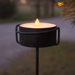 LED-kynttilä Soihtu Kynttilä musta metalli / vaha paristokäyttöinen