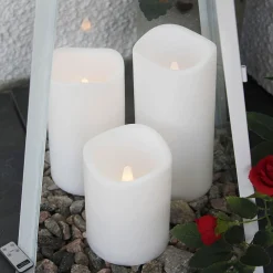 LED-kynttilät ulkokäyttöön, 3 kpl