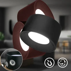 LED ladattava kiinnitysvalo Tari, musta, CCT, kosketus himmennin, USB