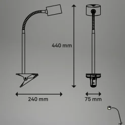 LED ladattava kiinnitysvalo Tari, musta, CCT, kosketus himmennin, USB