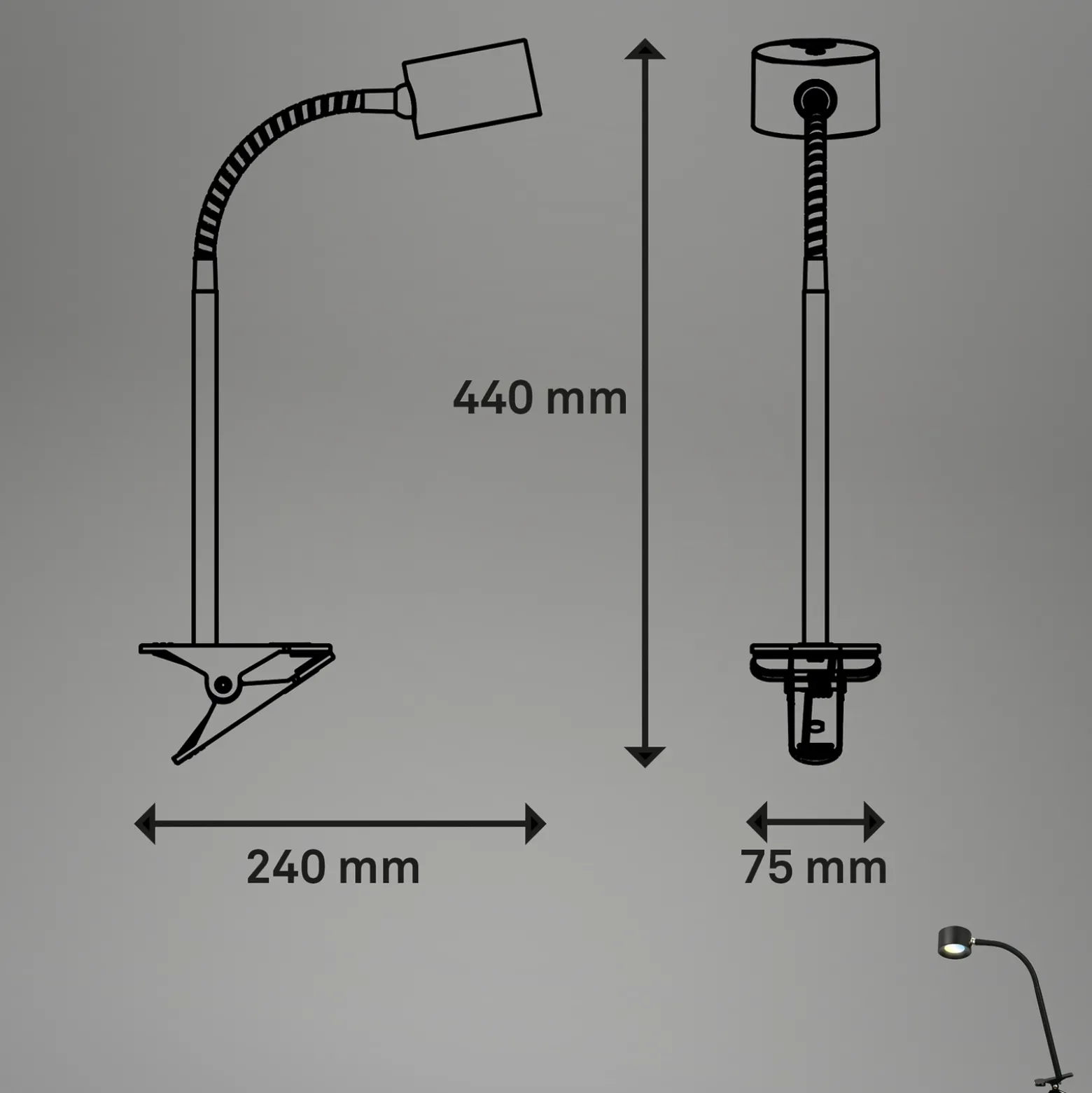 LED ladattava kiinnitysvalo Tari, musta, CCT, kosketus himmennin, USB