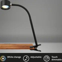 LED ladattava kiinnitysvalo Tari, musta, CCT, kosketus himmennin, USB