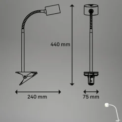 LED ladattava kiinnitysvalo Tari, valkoinen, CCT, kosketus himmennin, USB
