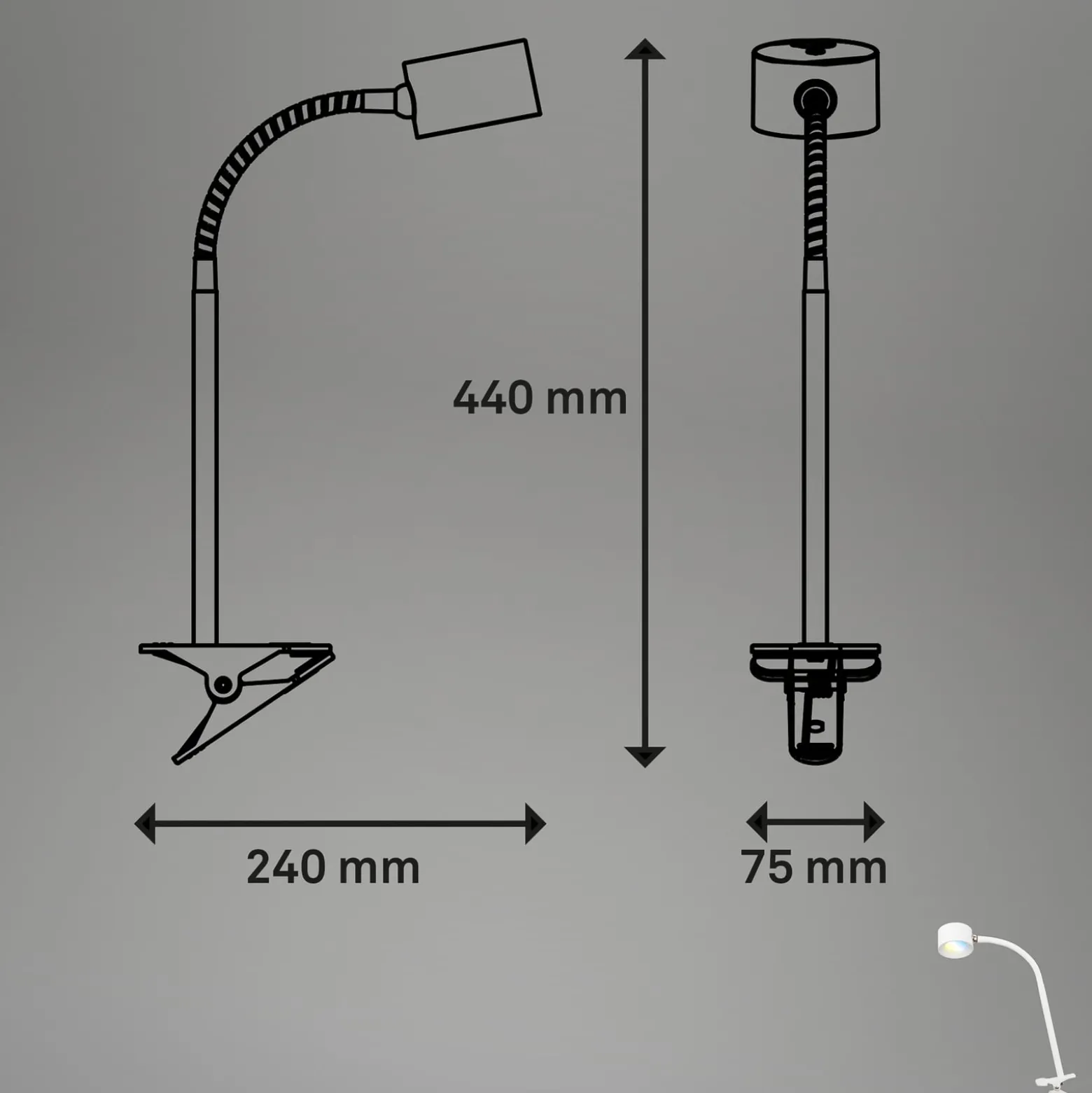 LED ladattava kiinnitysvalo Tari, valkoinen, CCT, kosketus himmennin, USB