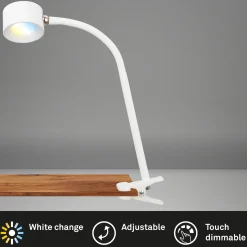 LED ladattava kiinnitysvalo Tari, valkoinen, CCT, kosketus himmennin, USB