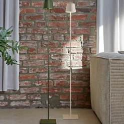 LED ladattava lattiavalaisin Nuindie IP54 120 cm pyöreä USB-C dune beige
