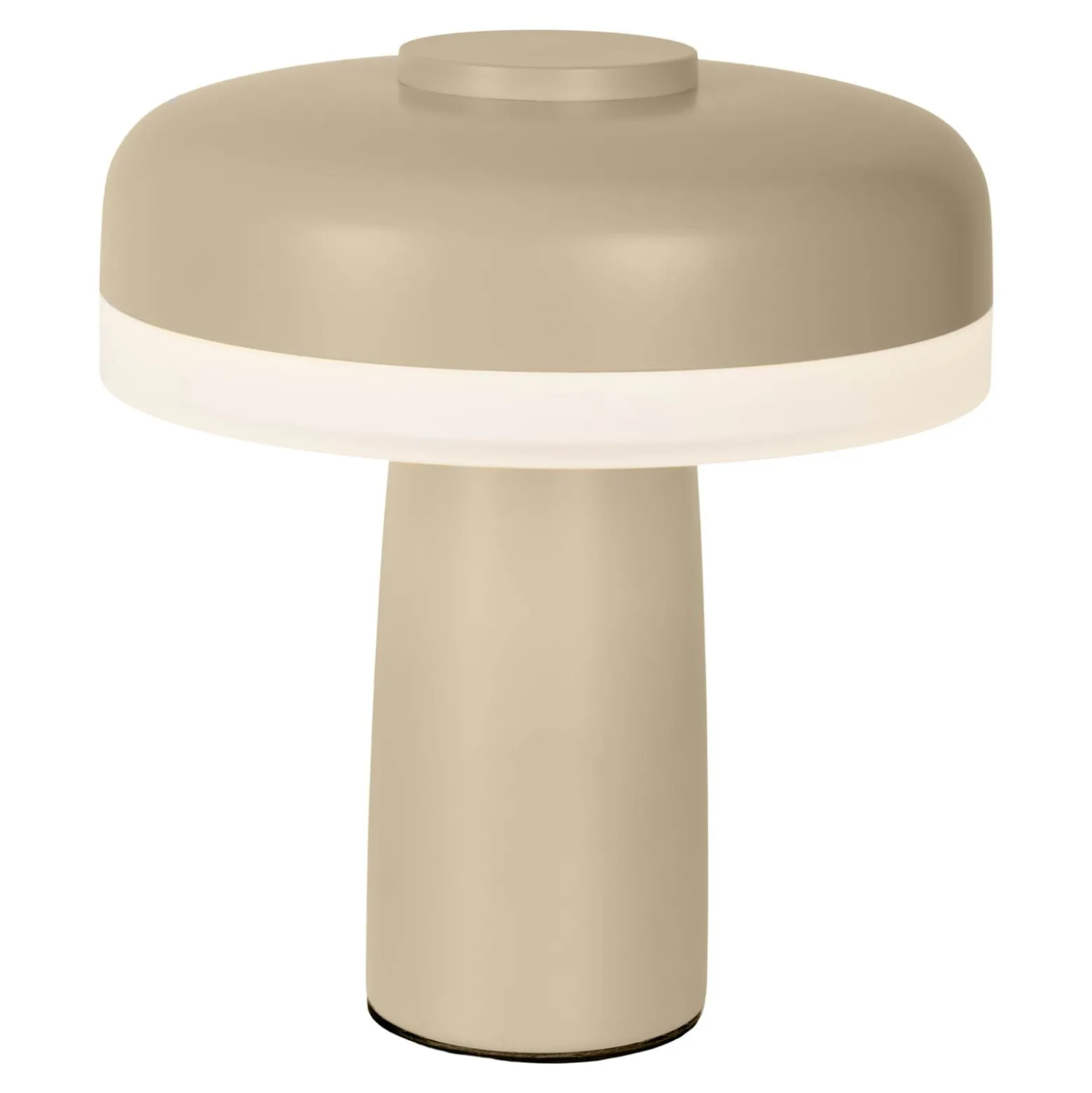 LED ladattava pöytävalaisin Pilu, beige Korkeus 16,5 cm metalli Touchdim