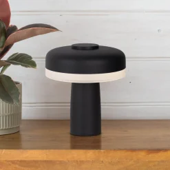 LED ladattava pöytävalaisin Pilu musta korkeus 16.5cm metalli touchdim