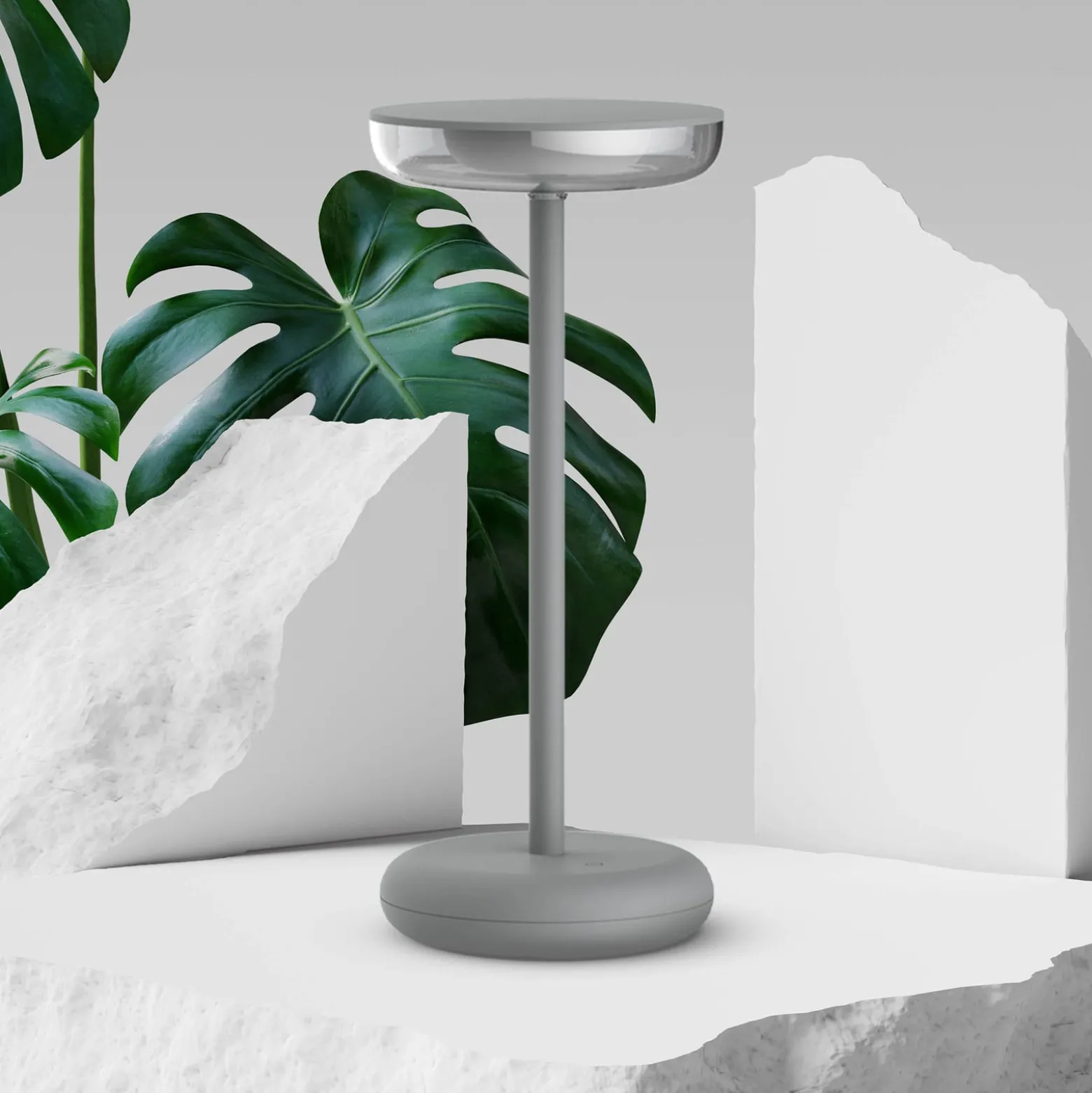 LED ladattava terassivalaisin Pasi, korkeus 26 cm metal touch