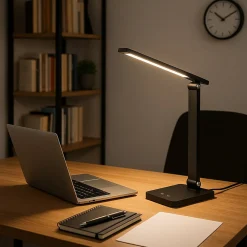 LED ladattava toimistopöytävalaisin Ole, musta, sensori, himmennettävä, CCT