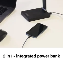 LED ladattava toimistopöytävalaisin Ole, musta, sensori, himmennettävä, CCT