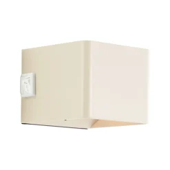 LED-ladattava ulkoseinävalaisin Iseo, beige, leveys 10 cm, anturi