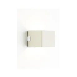 LED-ladattava ulkoseinävalaisin Iseo, beige, leveys 10 cm, anturi