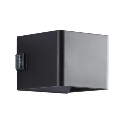 LED-ladattava ulkoseinävalaisin Iseo, musta, leveys 10 cm, anturi
