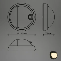 LED ladattava ulkoseinävalaisin 3785015 musta liiketunnistin 17cm