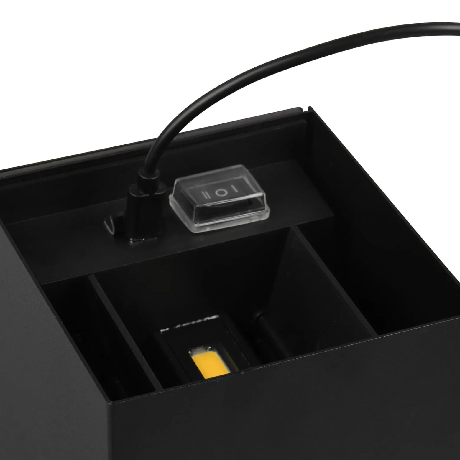 LED-ladattava ulkoseinävalaisin Talent, musta, leveys 10 cm Anturi