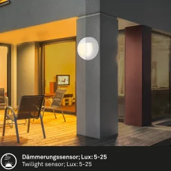 LED-ladattava ulkoseinävalaisin 3785016 valkoinen liiketunnistin Ø 17 cm