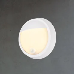 LED-ladattava ulkoseinävalaisin 3785016 valkoinen liiketunnistin Ø 17 cm