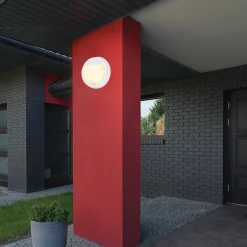 LED-ladattava ulkoseinävalaisin 3785016 valkoinen liiketunnistin Ø 17 cm