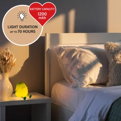 LED ladattava yöpöytälamppu mango, valkoinen, ajastin, himmennettävä