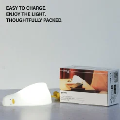 LED ladattava yöpöytävalaisin Ducky, ankka, valkoinen, ajastin,