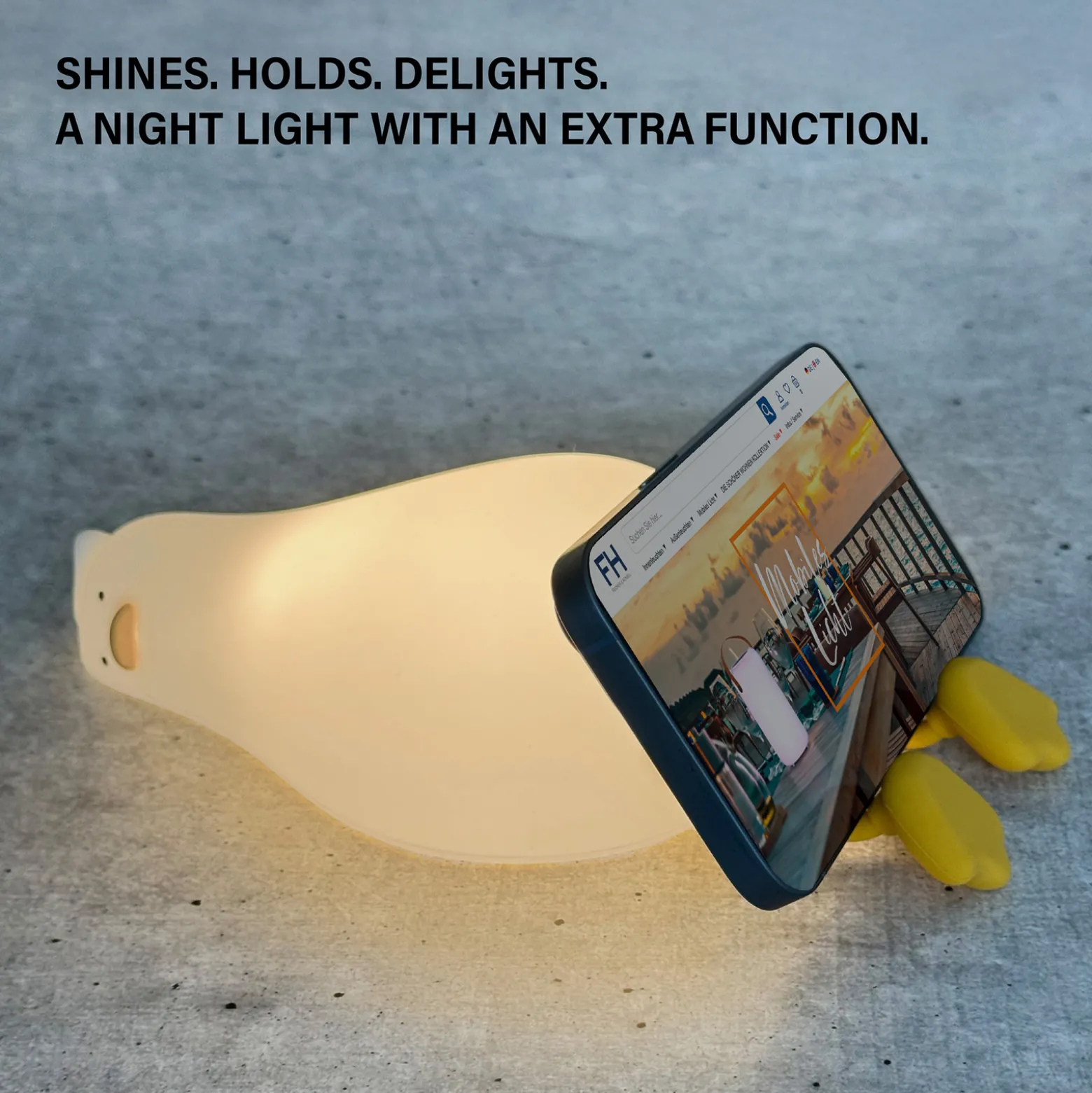LED ladattava yöpöytävalaisin Ducky, ankka, valkoinen, ajastin,