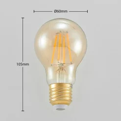 LED-lamppu E27 A60 6,5 W 2 500 K keltainen 3-portainen himmennettävä