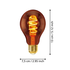 LED-lamppu E27 filament 4W 2000K kupari himmenetty