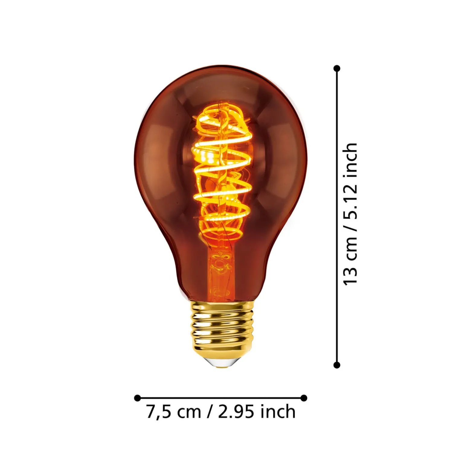 LED-lamppu E27 filament 4W 2000K kupari himmenetty