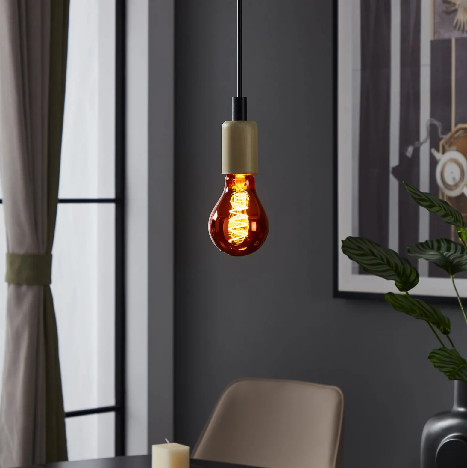 LED-lamppu E27 filament 4W 2000K kupari himmenetty