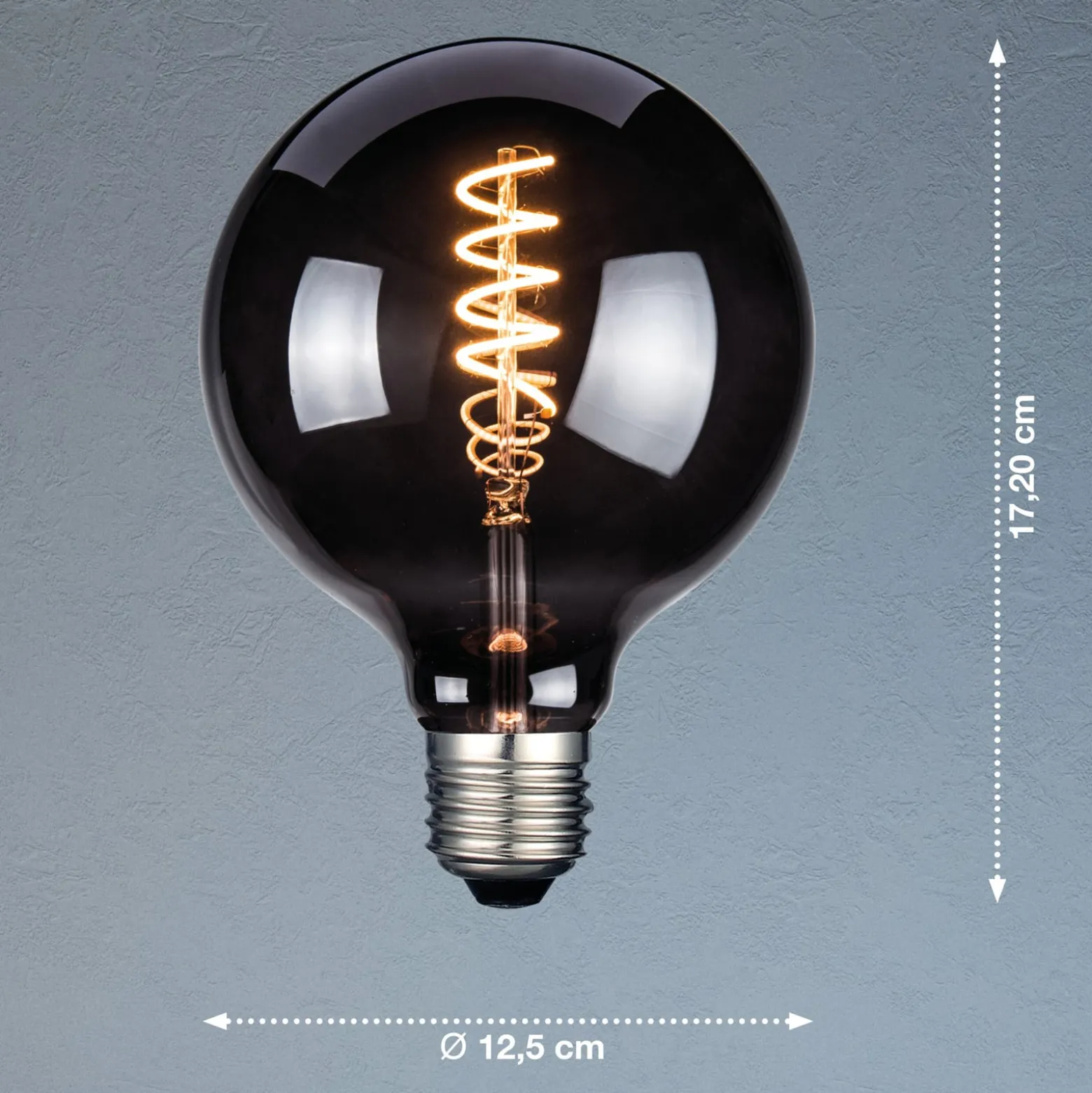 LED-lamppu, E27, G125, savunvärinen, 4 W, 1800 K, 60 lm