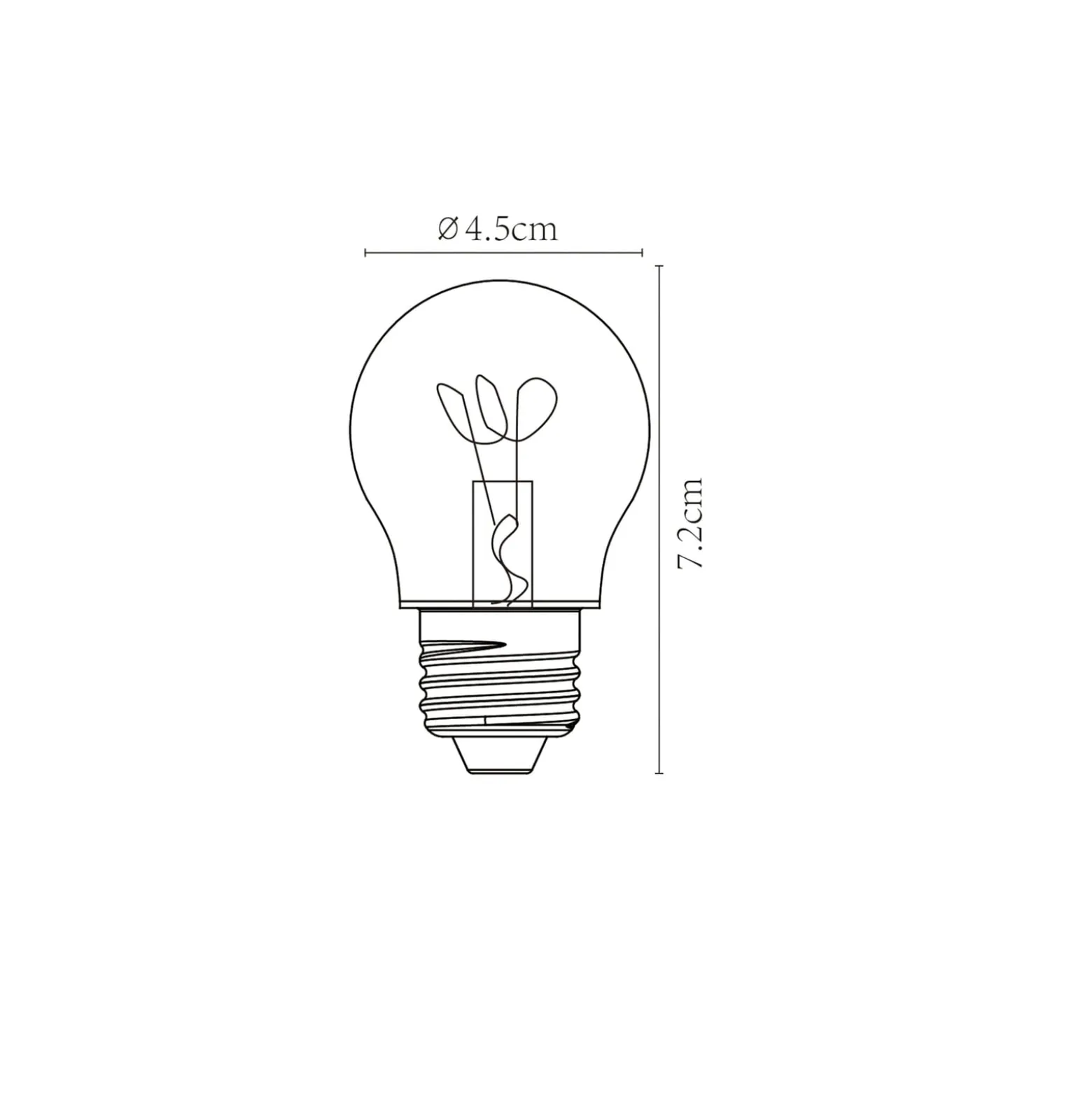 LED-lamppu E27 G45 3W keltainen 2,200K himmennettävä