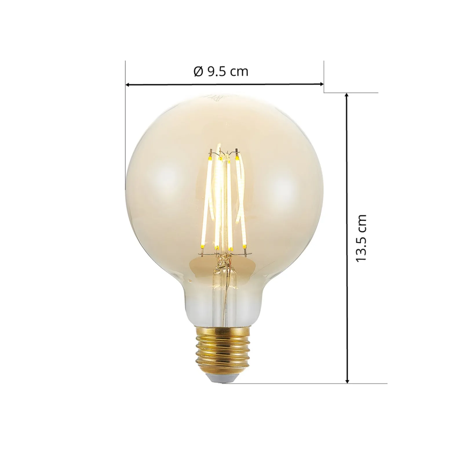 LED-lamppu E27 G95 6,5 W 2 500 K keltainen 3-portainen himmennettävä