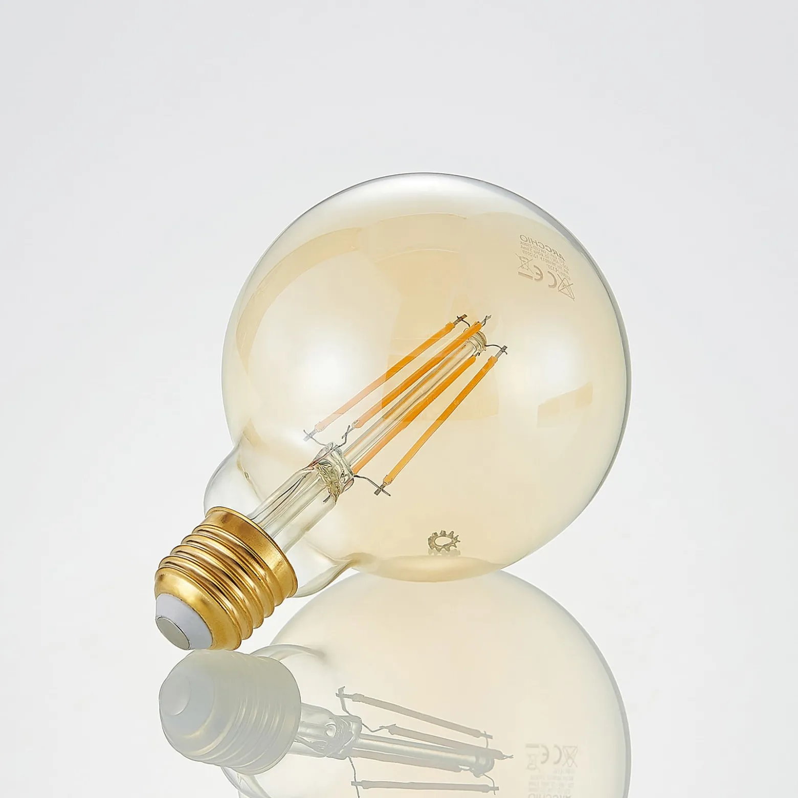 LED-lamppu E27 G95 6,5 W 2 500 K keltainen 3-portainen himmennettävä