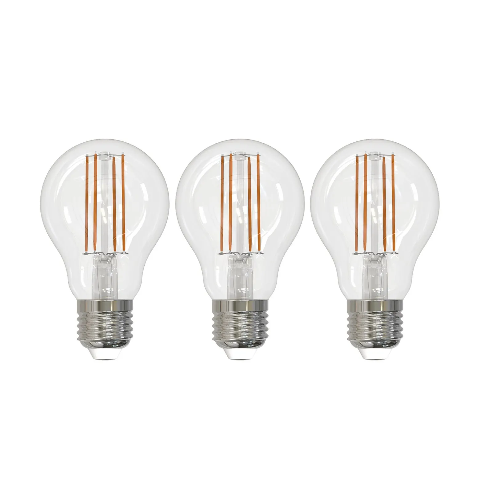 LED-lamppu E27 hehkulanka 6W kirkas 2,700K himmennettävä 3 kpl:n sarja