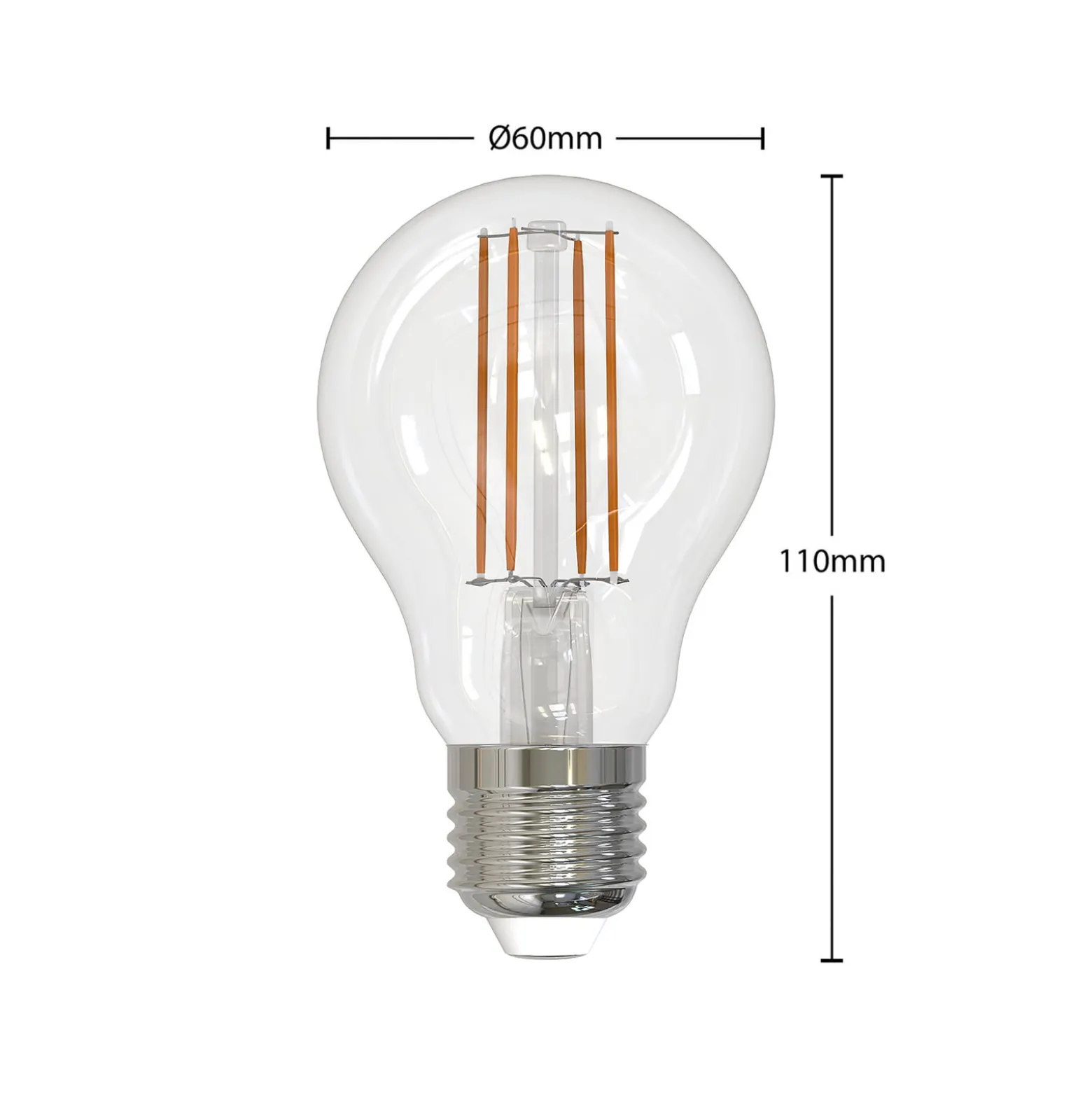 LED-lamppu E27 hehkulanka 6W kirkas 2,700K himmennettävä 2 kpl sarja