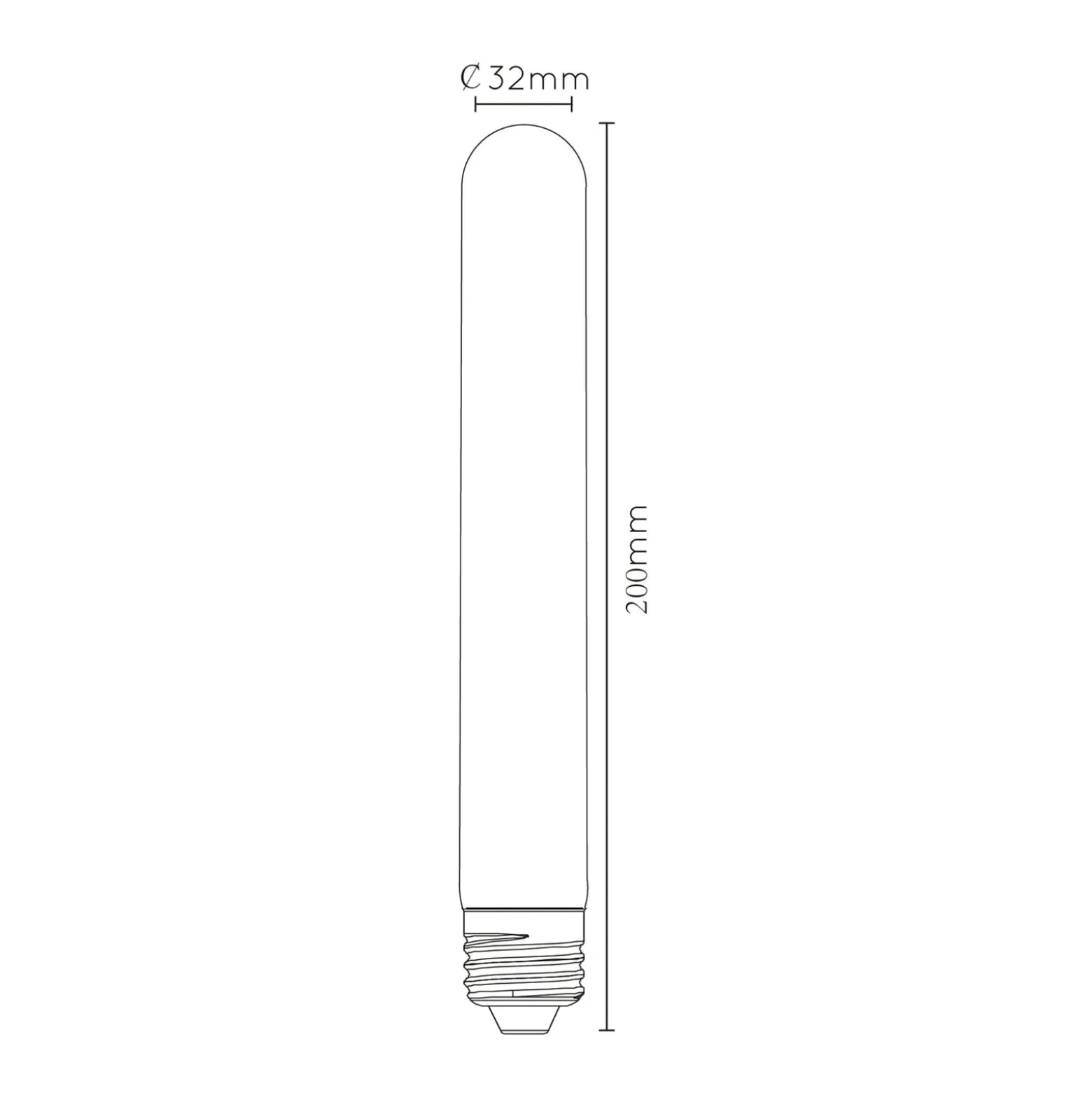LED-lamppu E27 putki T32 5W 2,200K himmennettävä 20cm