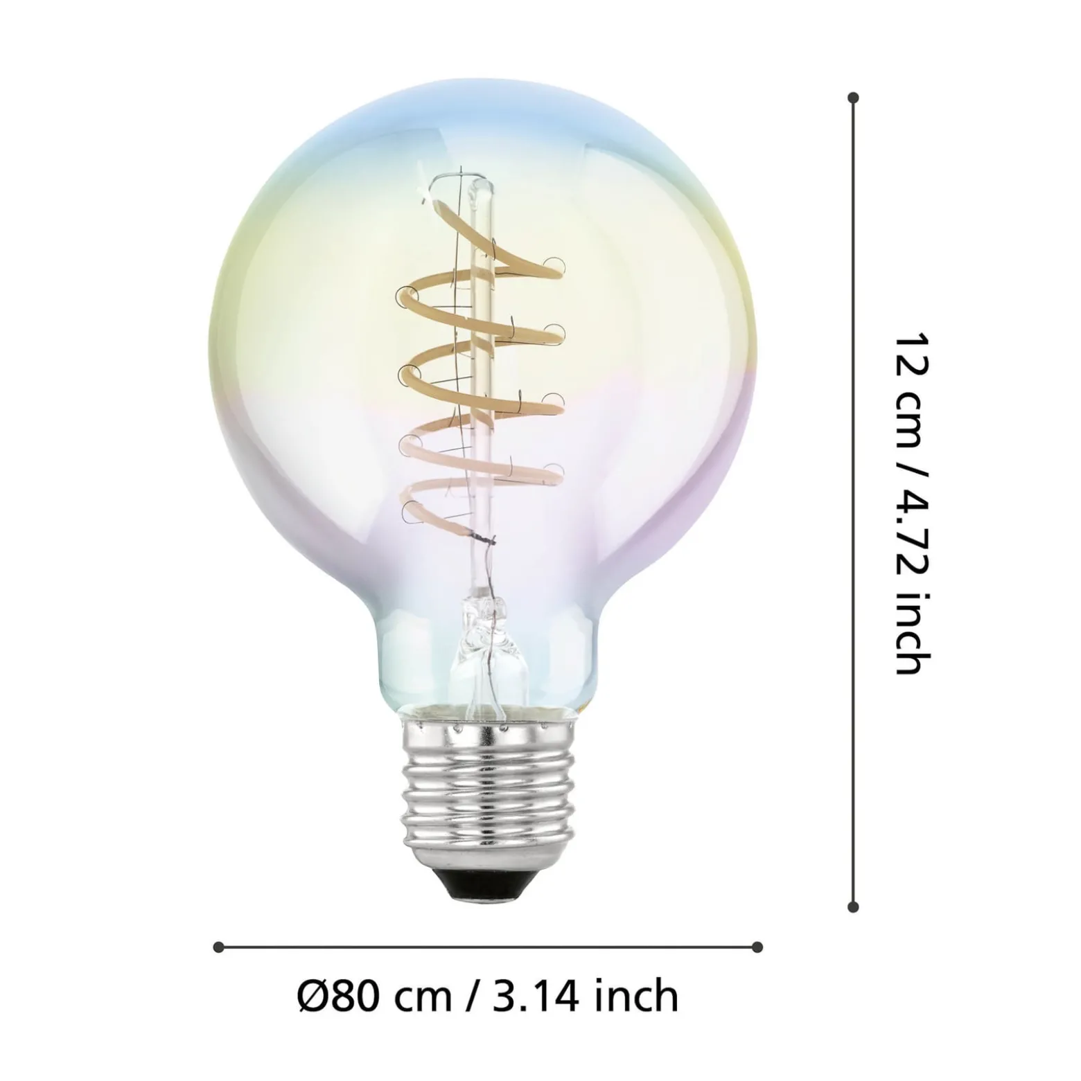 LED-lamppu E27 4W G80 2000K filament irisoiva him.
